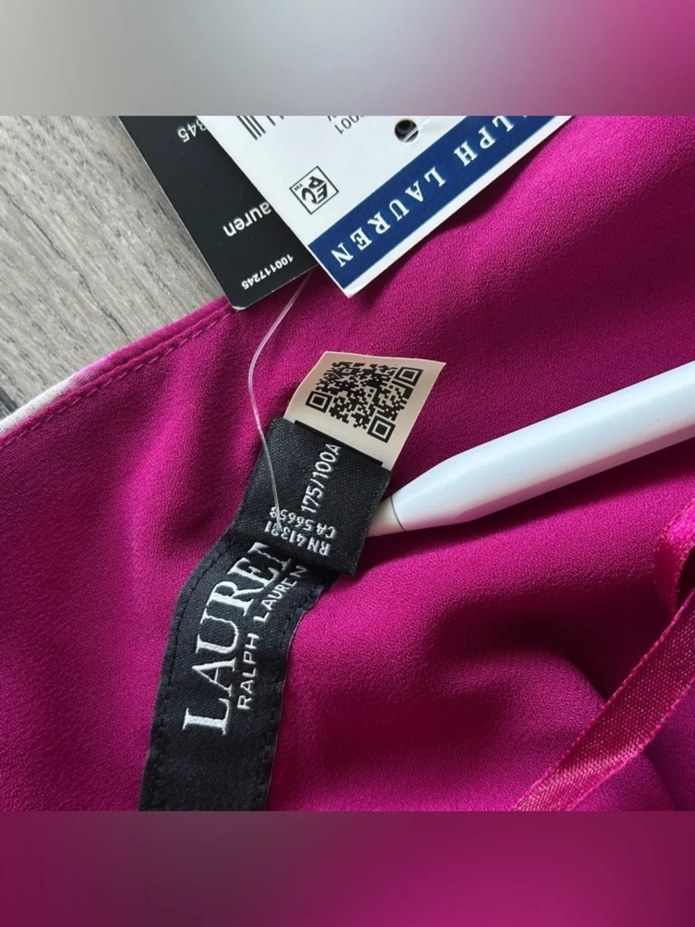 LAUREN RALPH LAUREN Striped One-Shoulder NWT Crinkle Georgette Dress - Picture 5 of 11